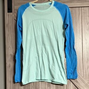 lululemon athletica Long Sleeve Tee - Light Green and Blue